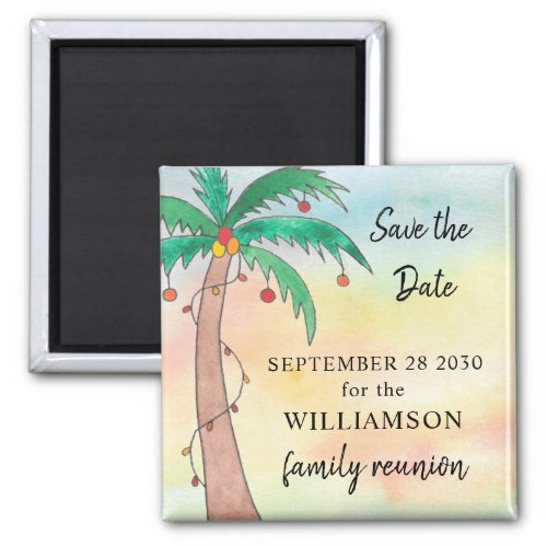  Palm Tree Family Reunion Save the Date  Magnet