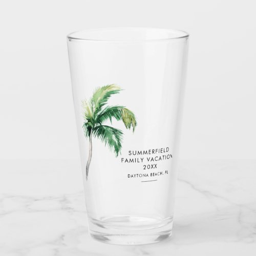 Palm Tree Family Vacation Custom Glass