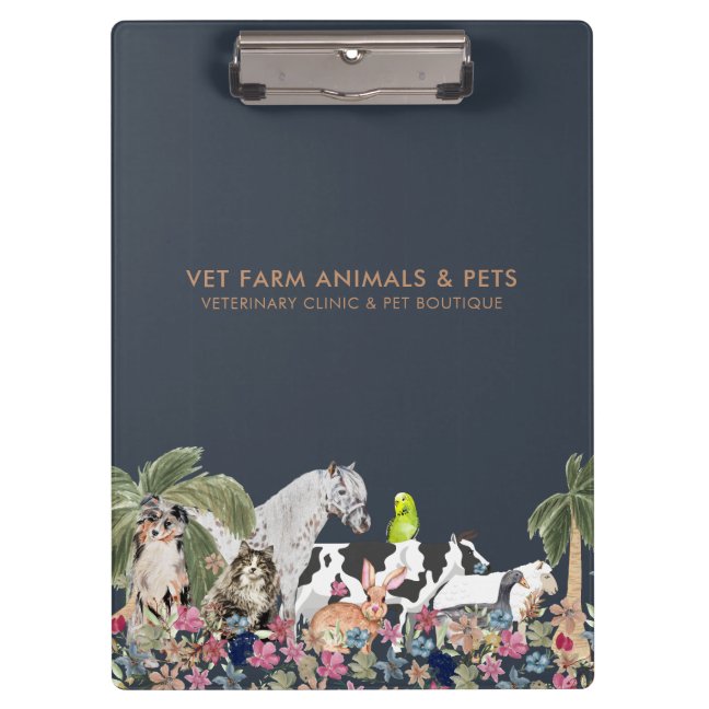 Palm Tree Farm Animal Botanical Clipboard