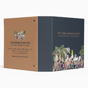 Palm Tree Farm Animal Pet 3 Ring Binder