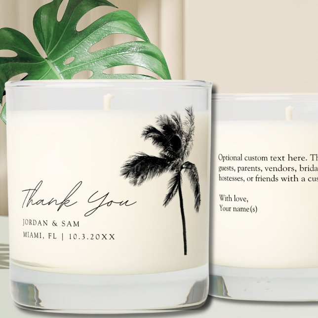 Palm Tree Favor Modern Luxury Wedding Gift Vanilla Scented Candle (Palm Tree Favor Modern Luxury Wedding Gift Vanilla Scented Candle)
