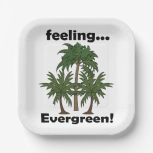 Palm Tree Feeling Evergreen Tropical Party Paper Plates