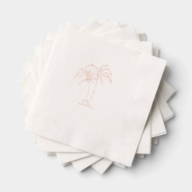 Palm Tree Foil Stamped Napkins (Insitu (Stacked))