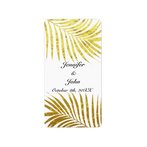 Palm Tree Foliage Gold Foil Leaves Wedding White Label