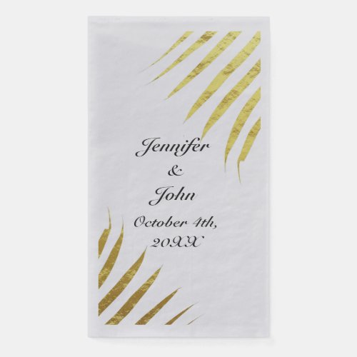 Palm Tree Foliage Gold Foil Leaves Weddings Silver Paper Guest Towels