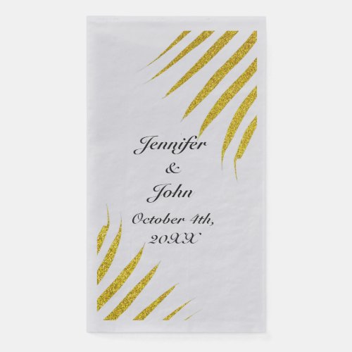 Palm Tree Foliage Gold Glitter Silver Cute Wedding Paper Guest Towels