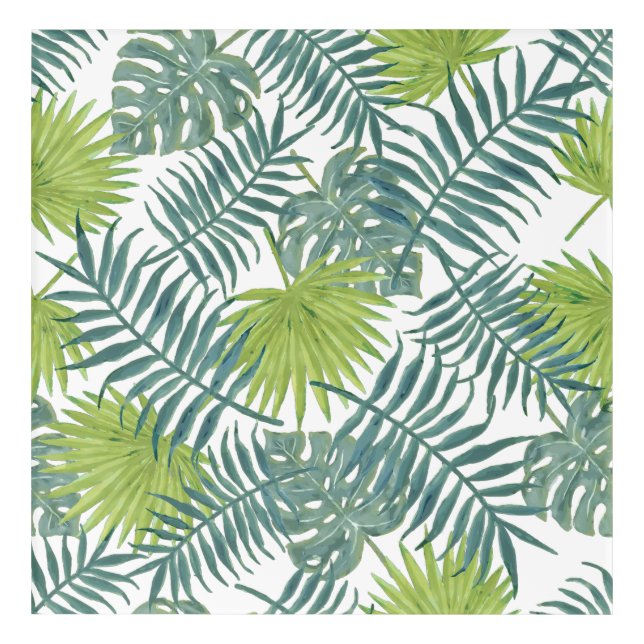 Palm Tree Fronds Painting Hawaiian Acrylic Print (Front)