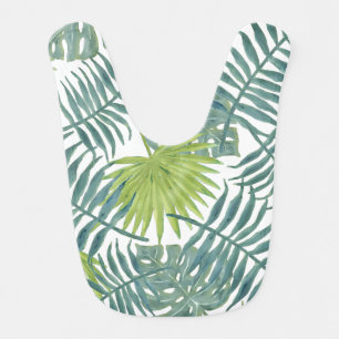 Palm Tree Fronds Painting Hawaiian Baby Bib