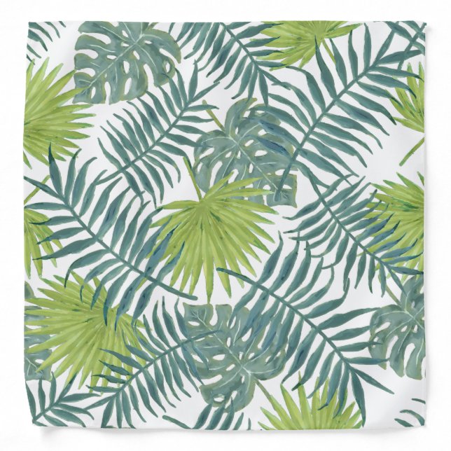 Palm Tree Fronds Painting Hawaiian Bandana (Front)