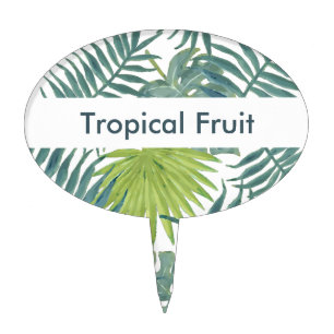 Palm Tree Fronds Painting Hawaiian Cake Topper