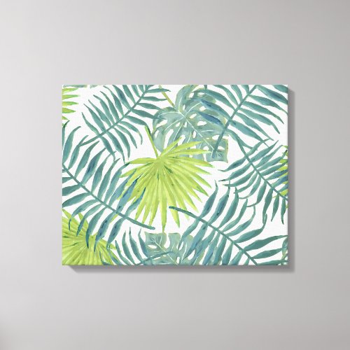 Palm Tree Fronds Painting Hawaiian Canvas Print