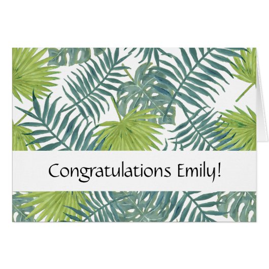 Palm Tree Fronds Painting Hawaiian Cards (Front Horizontal)
