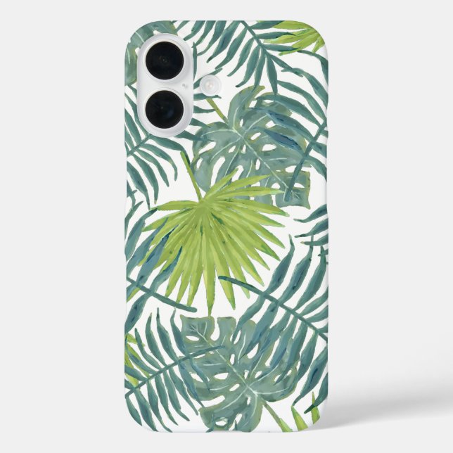 Palm Tree Fronds Painting Hawaiian Case-Mate iPhone Case (Back)