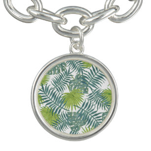 Palm Tree Fronds Painting Hawaiian Charm Bracelet