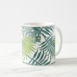 Palm Tree Fronds Painting Hawaiian Coffee Mug<br><div class="desc">Palm tree branches - Blue and Green Pattern - A classic palm tree palm frond illustration.

Greeting Cards are Completely customizable - change the greeting to happy holidays,  merry Christmas,  and then create your own greeting inside.</div>