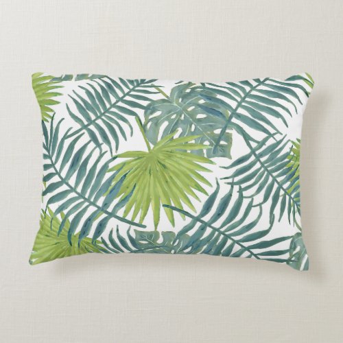 Palm Tree Fronds Painting Hawaiian Decorative Pillow