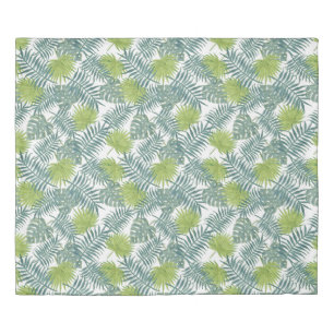 Palm Tree Fronds Painting Hawaiian Duvet Cover