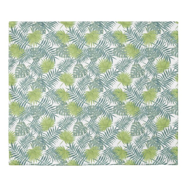 Palm Tree Fronds Painting Hawaiian Duvet Cover (Front)