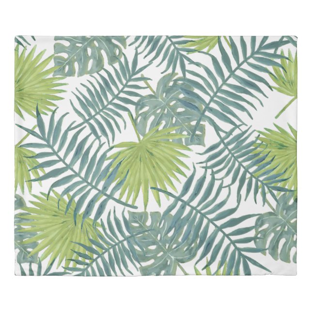 Palm Tree Fronds Painting Hawaiian Duvet Cover (Front)