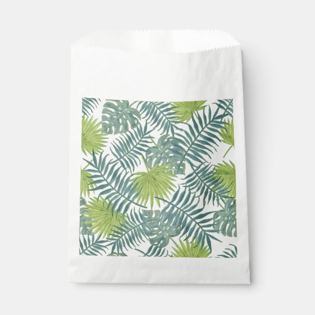 Palm Tree Fronds Painting Hawaiian Favor Bag (Front)