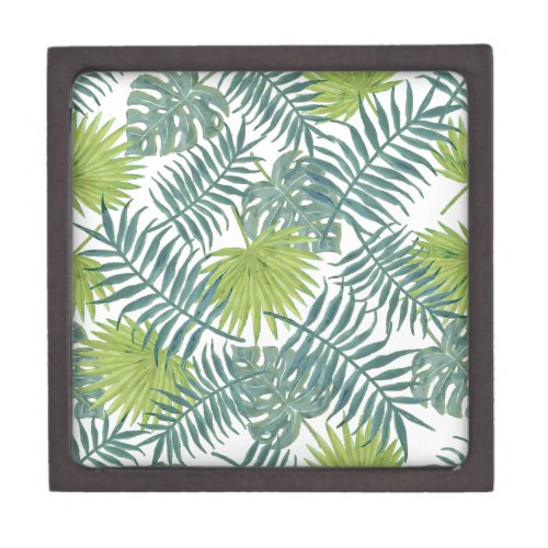 Palm Tree Fronds Painting Hawaiian Gift Box