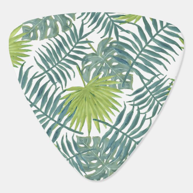 Palm Tree Fronds Painting Hawaiian Guitar Pick (Back)