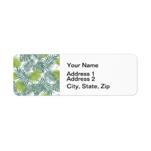 Palm Tree Fronds Painting Hawaiian Label
