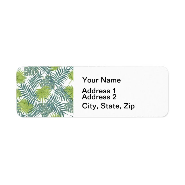 Palm Tree Fronds Painting Hawaiian Label (Front)