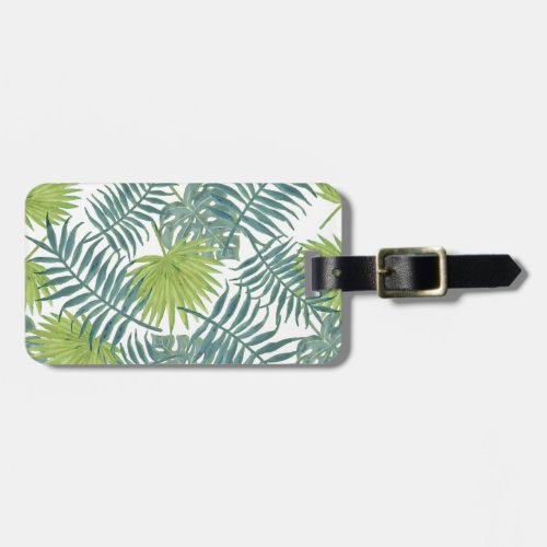 Palm Tree Fronds Painting Hawaiian Luggage Tag