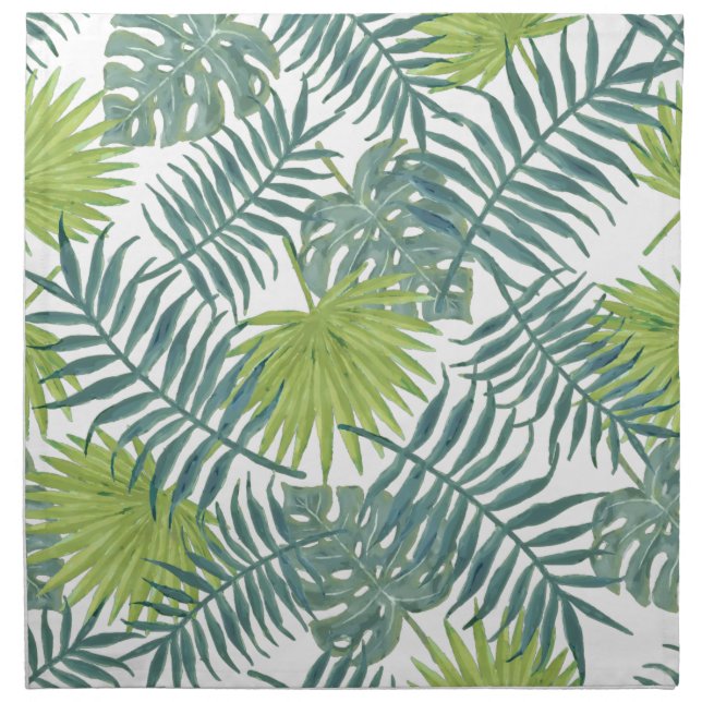Palm Tree Fronds Painting Hawaiian Napkin (Front)