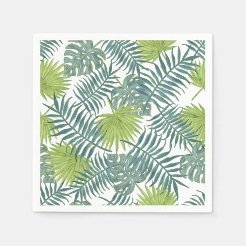 Palm Tree Fronds Painting Hawaiian Paper Napkins