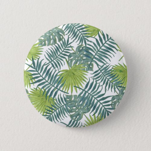 Palm Tree Fronds Painting Hawaiian Pinback Button