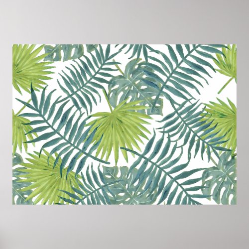 Palm Tree Fronds Painting Hawaiian Poster
