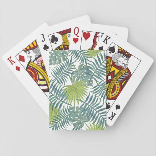 Palm Tree Fronds Painting Hawaiian Print Playing Cards