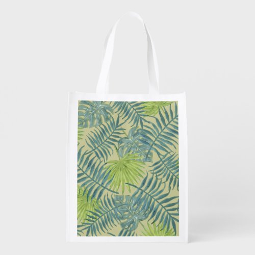 Palm Tree Fronds Painting Hawaiian Reusable Grocery Bag