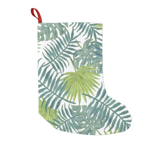 Palm Tree Fronds Painting Hawaiian Small Christmas Stocking