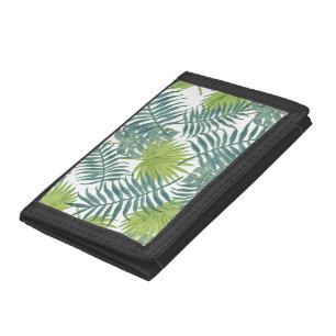 Palm Tree Fronds Painting Hawaiian Tri-fold Wallet