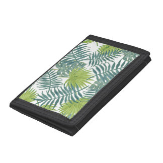 Palm Tree Fronds Painting Hawaiian Trifold Wallet
