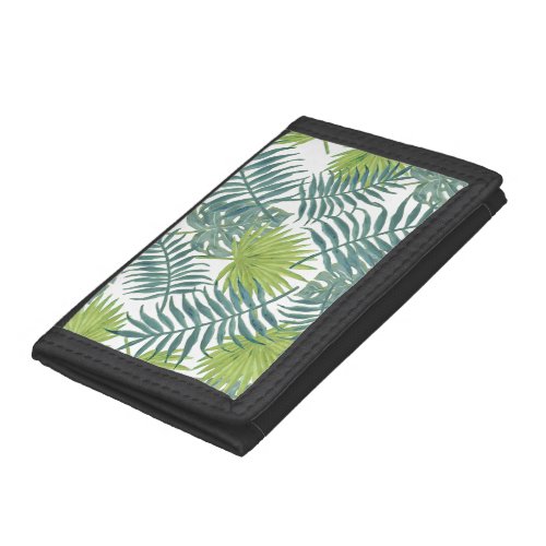 Palm Tree Fronds Painting Hawaiian Trifold Wallet