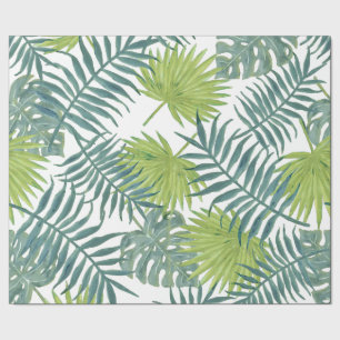 Palm Tree Fronds Painting Hawaiian Wrapping Paper