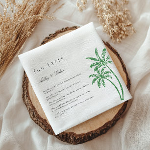 Palm Tree Fun Facts About The Newlyweds Wedding  Napkins