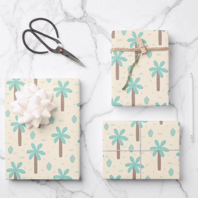 Palm Tree Grove Wrapping Paper Sheets (Front)
