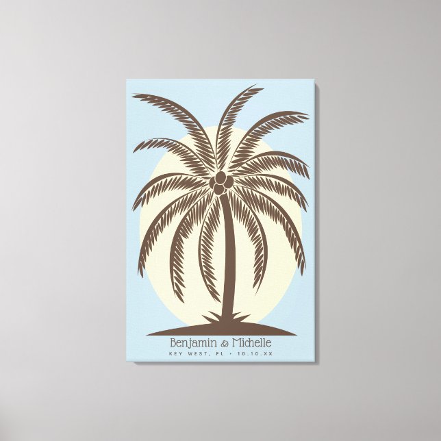 Palm Tree Guest Book Canvas - 250 Spaces (Front)