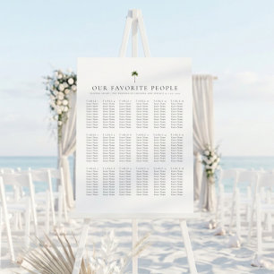 Palm Tree Guest List Wedding Seating Chart Foam Board