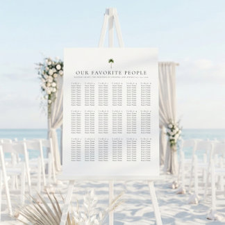 Palm Tree Guest List Wedding Seating Chart Foam Board