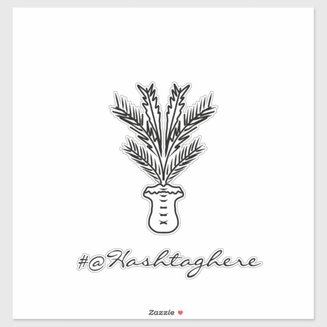 Palm Tree Hand Drawn Name Script Car Sticker (Sheet)