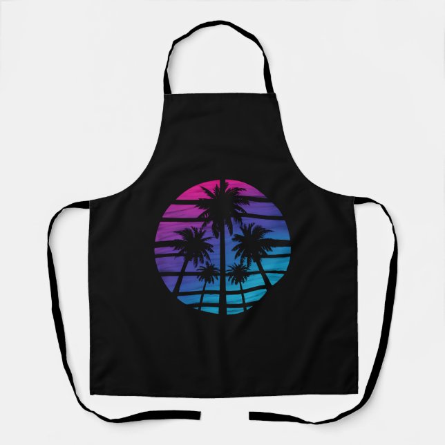 Palm Tree Hawaiian Beach Summer Vacation Apron (Front)