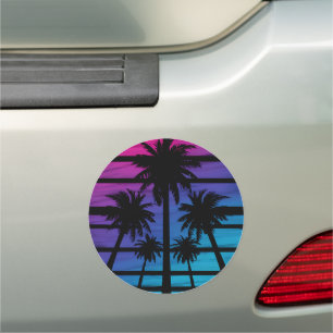 Palm Tree Hawaiian Beach Summer Vacation Car Magnet