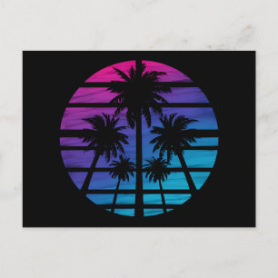 Palm Tree Hawaiian Beach Summer Vacation Postcard