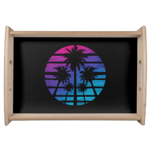 Palm Tree Hawaiian Beach Summer Vacation Serving Tray